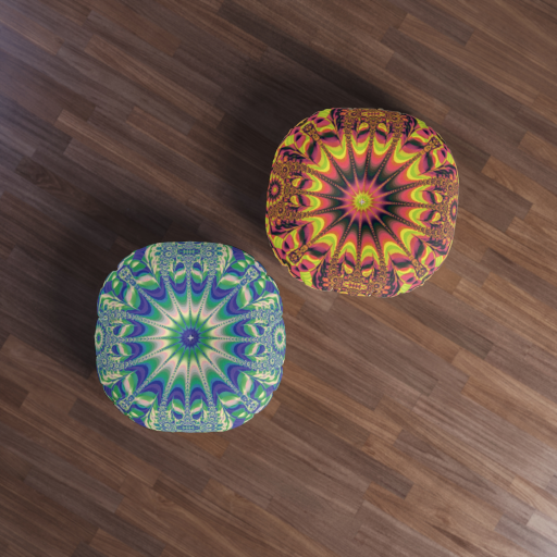 ai pic of a man on a mandala art pillow.